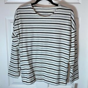 NWT Talbots  Crew Neck Stripped Cotton Top Size Small